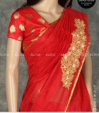 Chanderi Silk Saree with Embroidery for Sale