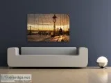 Canvas Wall Art Print - New York City View. Sunset. Citiscape.