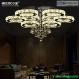 Modern LED Crystal Chandelier Ring Circle Lustre Ceiling Light