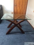 Glass and Wood End Tables