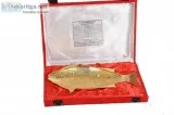 Nutristar Bass Gift Item Fish Dish Shape 24 Carat Gold plated wi