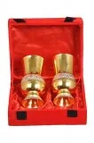 Nutristar Pure Brass Glasses Set of Two Red Box Gift Box. Water 