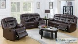 NewNuevo 3pc Set Gel Leatherette Dark Brown Recliner &quotWHOLES