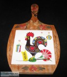 Portugal Rooster Vintage Cutting Board Spoon Holder Wall Art