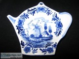 Holland Souvenir Delft Blue Handpainted 052043 Windmill Floral W