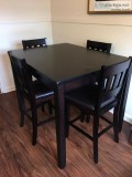 Piece Counter Height Dining Room Table and Leather Chairs - 300