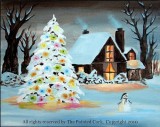 Sacramento Studio 113 Snowy Cottage and Christmas Tree  PRE-HOLI