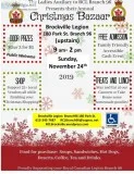 Ladies Auxiliary Xmas bazaar November 24th