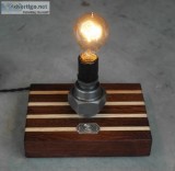 Ash Wood and Roasted Oak Steel Union Lamp