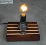 Ash Wood and Roasted Oak Steel Union Lamp