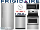 Frigidaire Stainless Steel Kitchen Package New  4 Pieces  1 Year