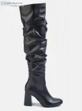 4th and Reckless  ORLANDO OVER THE KNEE SLOUCH BOOT BLACK PU