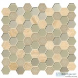 Monterra Blend 3X3 Hexagon 8mm Glass Wall Tile - Backsplash Tile