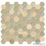 Monterra Blend 3X3 Hexagon 8mm Glass Wall Tile - Backsplash Tile