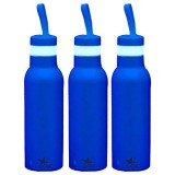Stainless Steel Water Bottle (Blue) Set of 3
