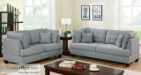 NewNuevo Grey 2pcs Sofa Set Polyfiber Tufted Back Pillows &quotW