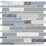 Harlow Interlocking 8mm Gray Glass Wall Tile - Backsplash Tile U
