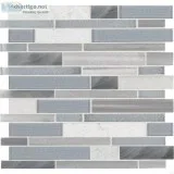 Harlow Interlocking 8mm Gray Glass Wall Tile - Backsplash Tile U