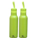 Stainless Steel Water Bottle (Green) Set of 2