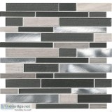 Metro Glacier Blend Interlocking Porcelain Glass Mosaic - Backsp