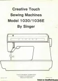 Singer 1030-1036E Sewing Machine Service Manual