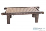 Rustic Coffee Table Accent Furniture Teak Wood Antique Cart Door