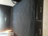 quwen bed set in dark wood