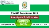 RSMSSB Recruitment 2020 (97) Investigator and Officer Jobs Apply