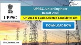 UPPSC Junior Engineer Result 2020 UP 2013 JE Exam Selected Candi