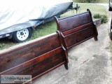 Full size solid wood headboard and footboard