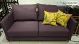 Purple Fabric Sofa with Pullout Queen Size High Density Foam Mat
