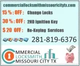 Commercial Locksmith Missouri City TX