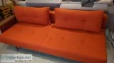 Convertible Sofa Bed Sleeper in Paprika Fabric  Pocket Coil inne