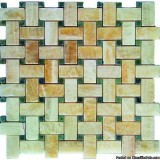 Yellow Onyx Basketweave 12x12 Polished - Tilesbay.com