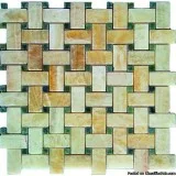 Yellow Onyx Basketweave 12x12 Polished - Tilesbay.com