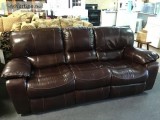 Like new Cindy Crawford Giana brown leather power reclining sofa