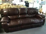 Like new Cindy Crawford Giana brown leather power reclining sofa