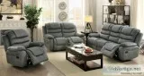 NuevoNew Premium Reclining Set 3pc Grey Plush Comfort.