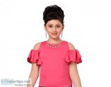 Girls Cold Shoulder Heavy Georgette Top