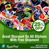 25% Discount On All Stickers With Free Shipment  RegaloPrint