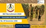 BSF Recruitment 2020 (1356) Constable GD Jobs Notification Apply