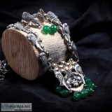 Beautiful Oxidized Gold and Silver Indian Necklace Jewelry Set A