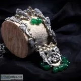 Beautiful Oxidized Gold and Silver Indian Necklace Jewelry Set A