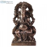 Black Metal Lord Ganesha Statue   Carts24x7.com