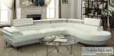 Grey and White 2-Pcs Sectional Sofa Set Adjustable Headrests &qu