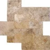 Walnut Rustico 16 Sft x 10 Kits Tumbled Travertine Paver