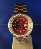 18K Gold Rolex Watch Accented with Diamonds