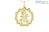 Auspicious Shri Sai Pendant in Gold studded with diamonds