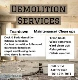 DemolitionMaintenan ceClean ups