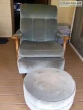 Blue Rocker and Ottoman